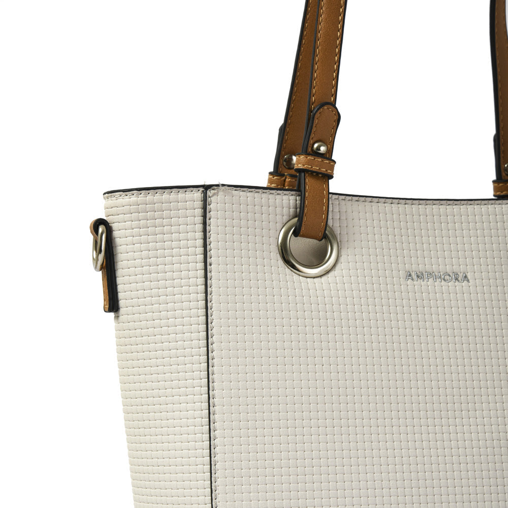 amphora manila cartera tipo dos asas shopping blanco espececial