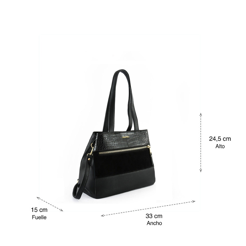 Wallet Two Handles Three divisions medium black bursa