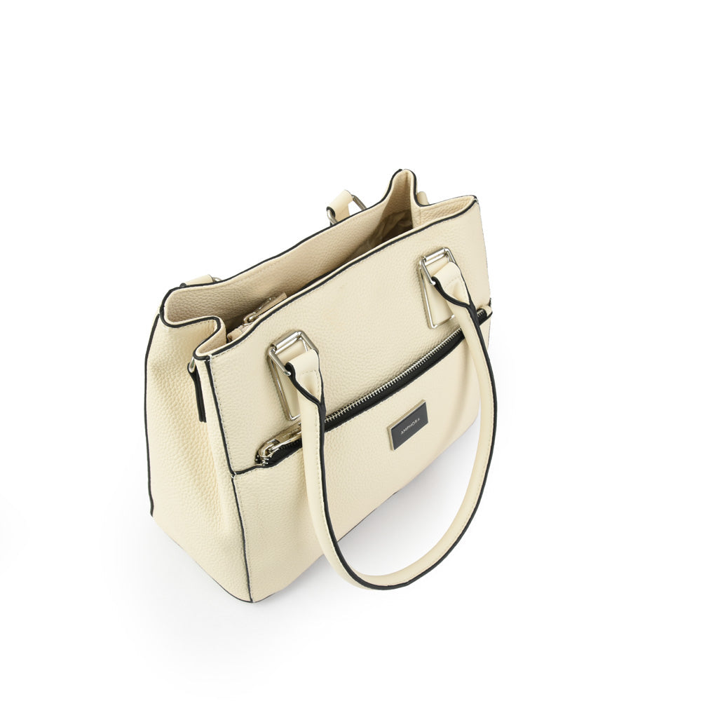 amphora kirya cartera dos asas tres divisiones blanco crudo