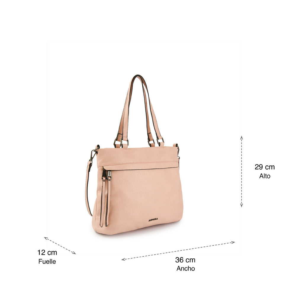 Wallet Two Handles Three divisions Large Balezi Light Pink