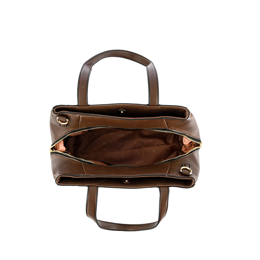 Wallet Two Handles Three medium divisions dark brown noix