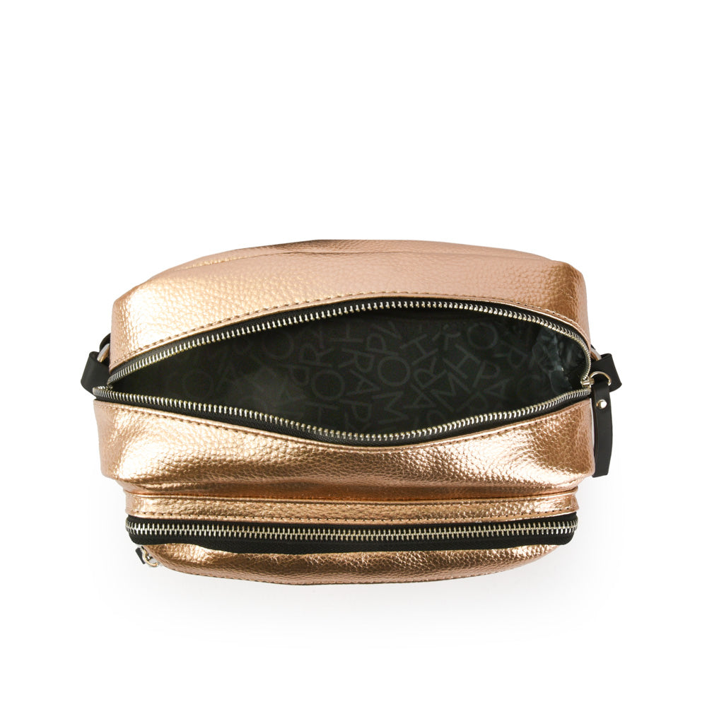 Medium metallic pink crossbody bag