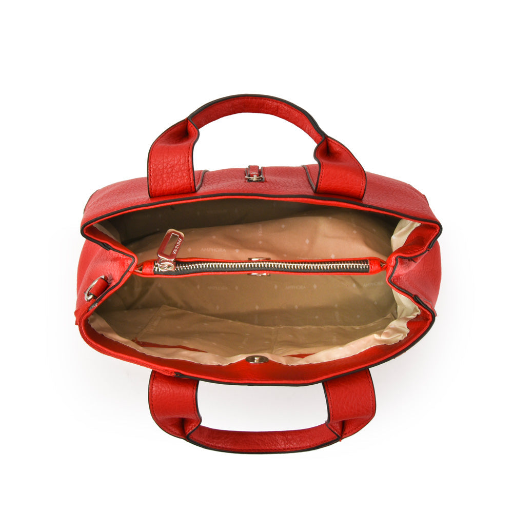 Wallet Two Handles Three divisions Medium Renate Red