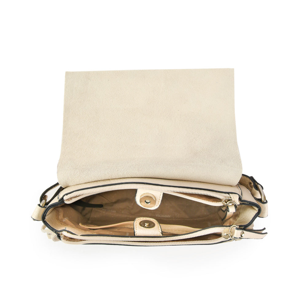 Sandy Medium Crossbody Bag Raw White