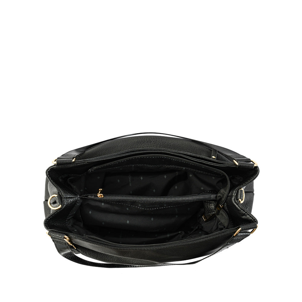 Wallet Two Handles Three divisions large black lioben
