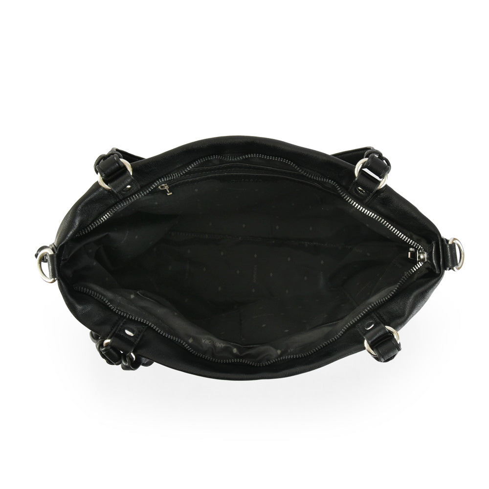 Medium black Marlene two-handle wallet
