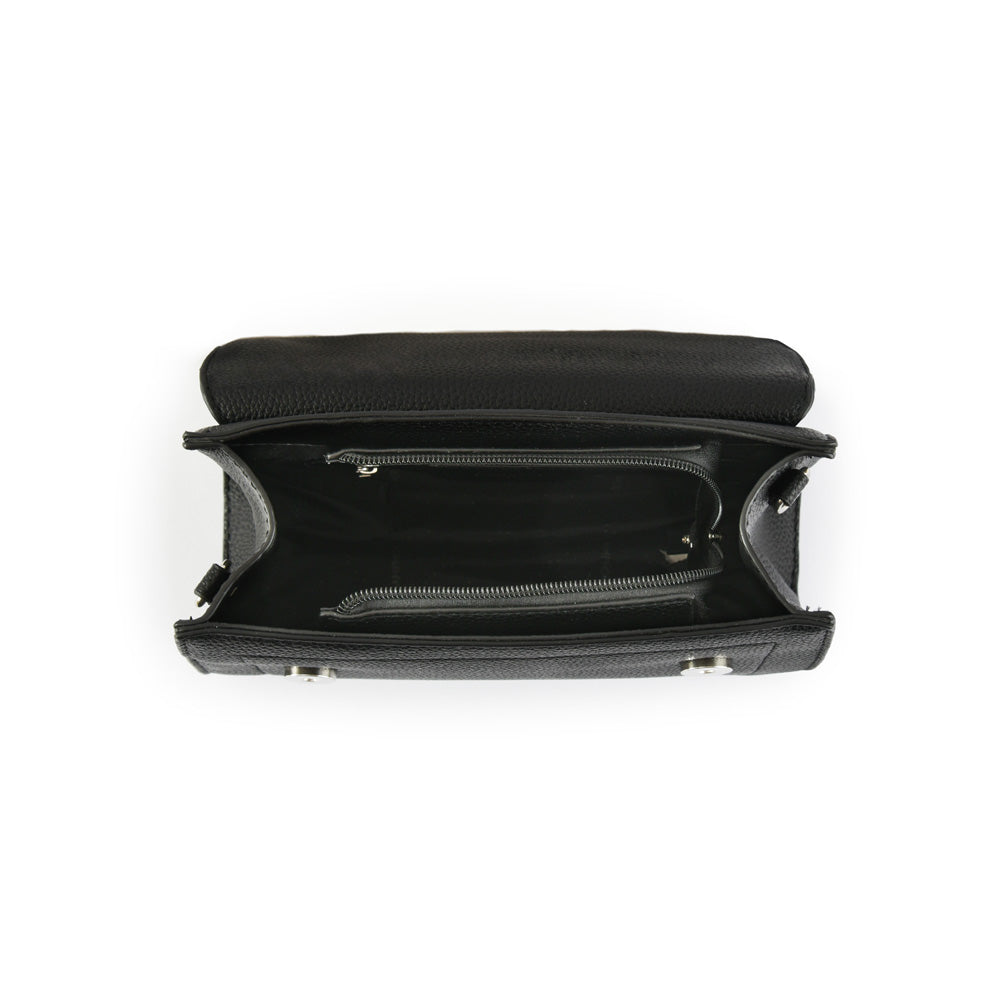 Small black solar crossbody wallet