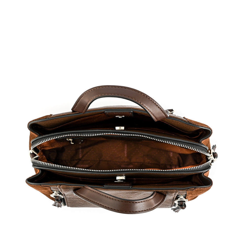 Medium dark brown moreau crossbody bag