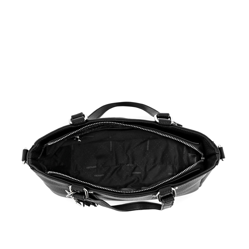 Wallet Two Handles Three medium divisions textured black leroy