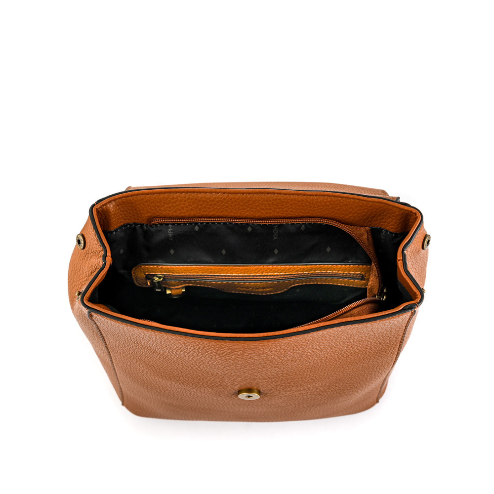 Roseau Camel Medium Lid Backpack