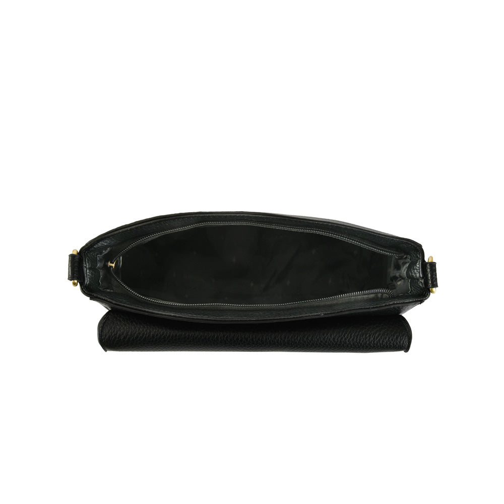 Medium black roseau crossbody bag