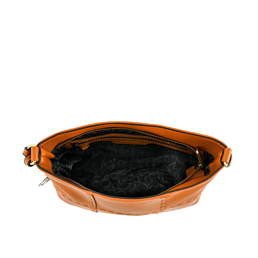 Medium robin camel crossbody wallet