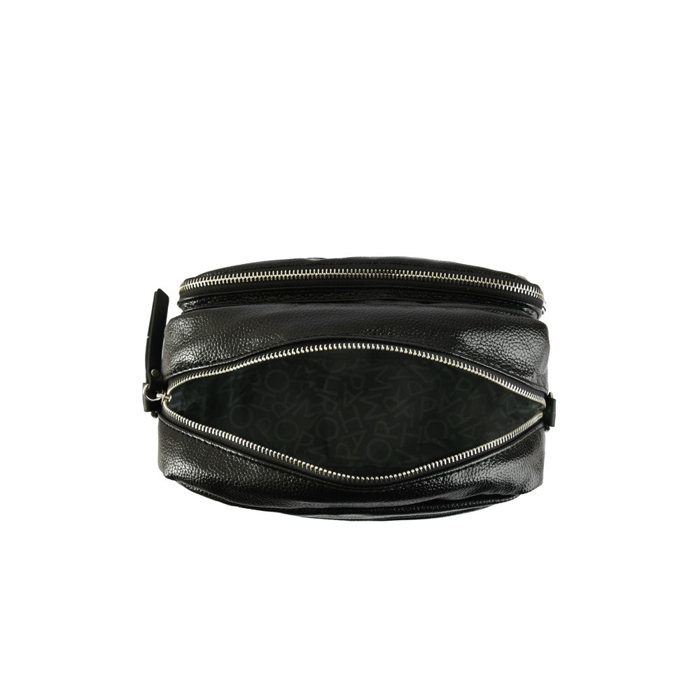 Medium black metallique crossbody bag