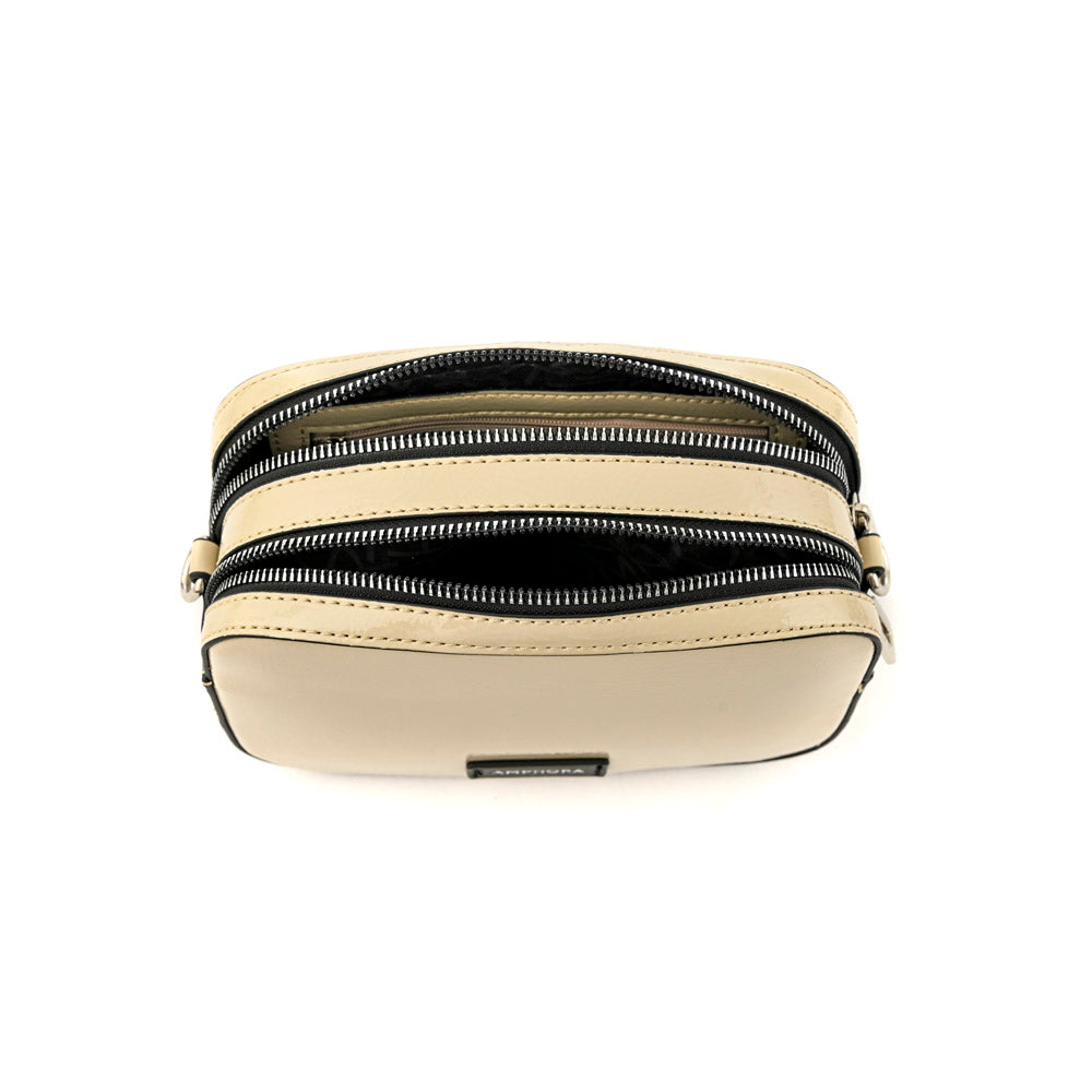 Medium beige marguerite crossbody bag