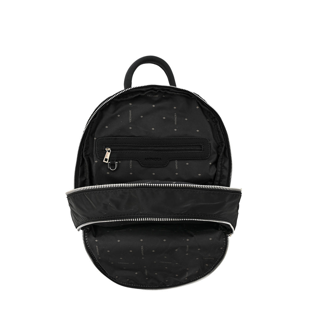Textured Black Catriel Medium Backpack