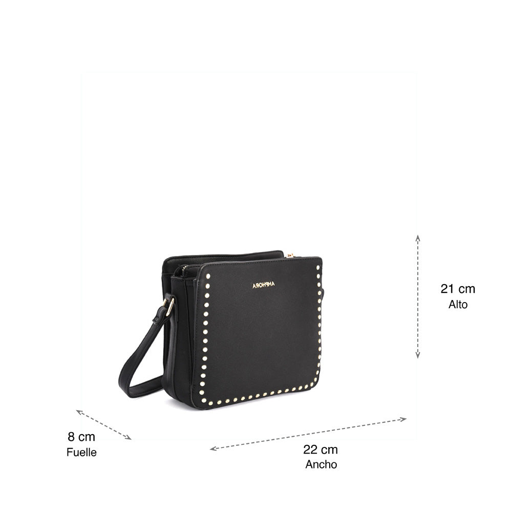 Small black amnia crossbody wallet