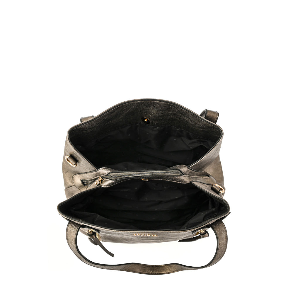 Wallet Two Handles Three divisions Clou Dark Silver