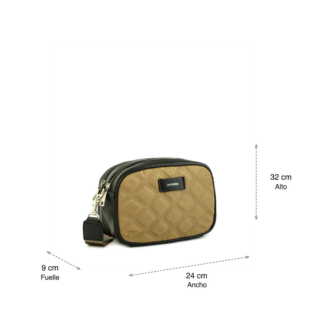 Small taupe couture crossbody bag