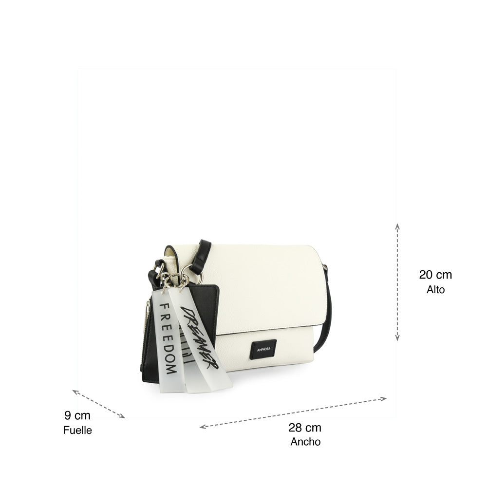Small ecru white crossbody bag