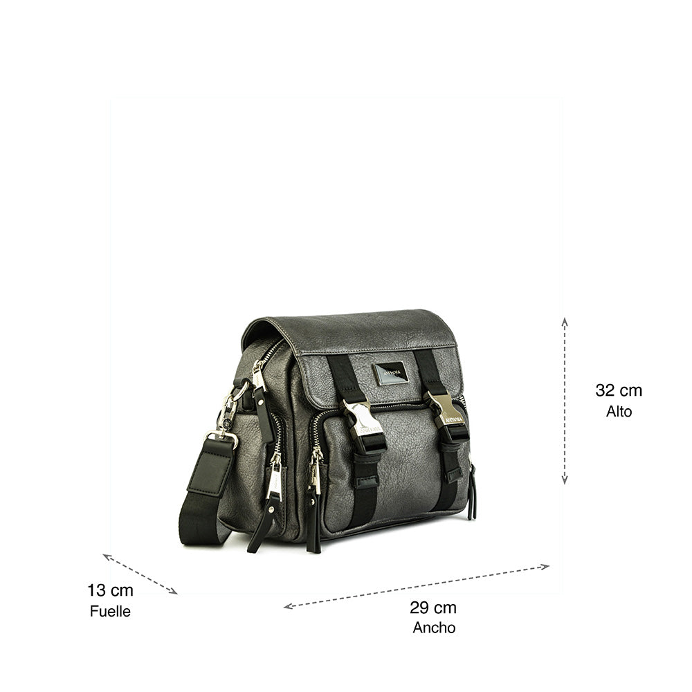 Medium dark silver dita crossbody wallet