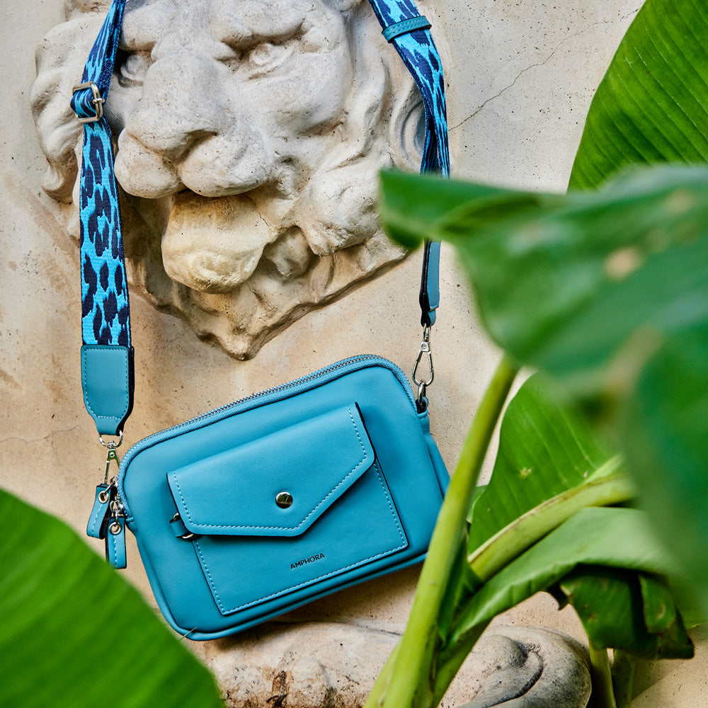 Small Petrol Cyril Crossbody Wallet