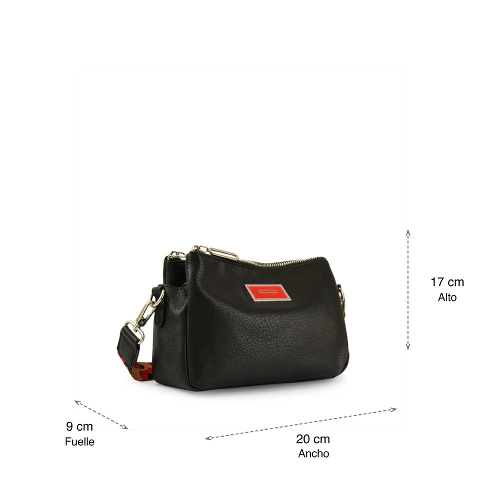 Becky Black Medium Crossbody Bag