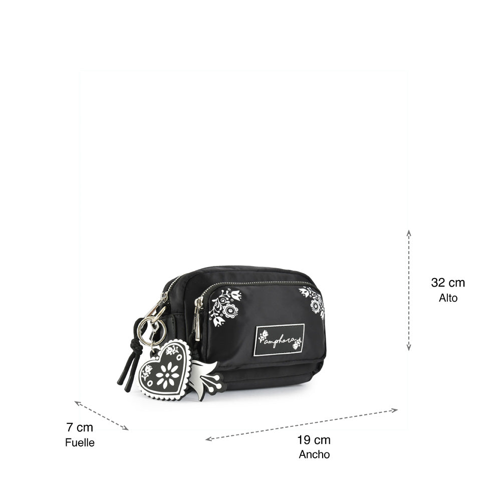 Small Agnes Black Crossbody Wallet