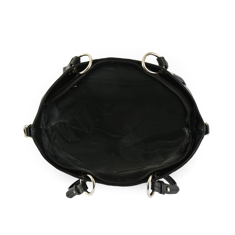 Medium black uranite two-handle wallet