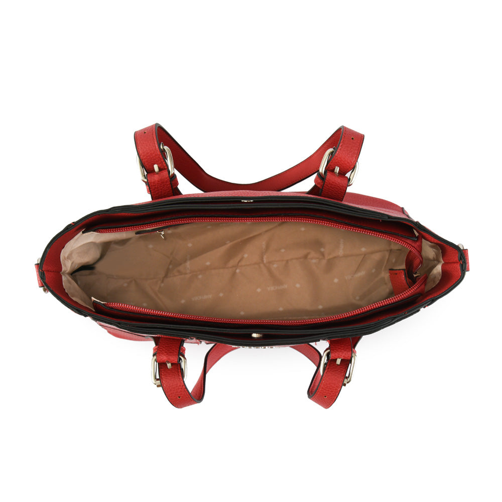Medium red mochi two-handle wallet