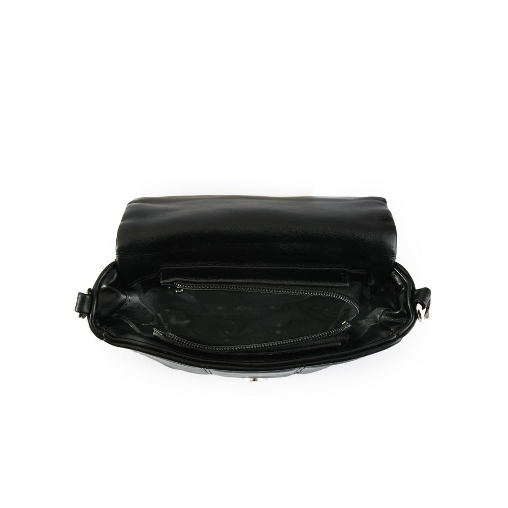 Small black meli crossbody wallet