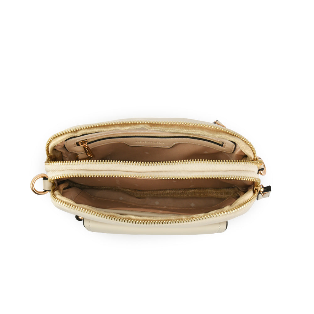 Small ecru white cyril shoulder bag