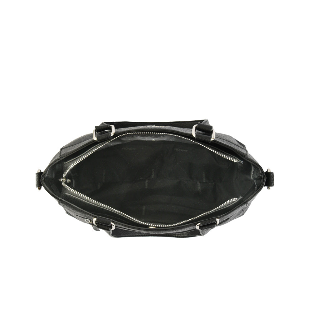 Wallet Two Handles Three divisions large black leroux