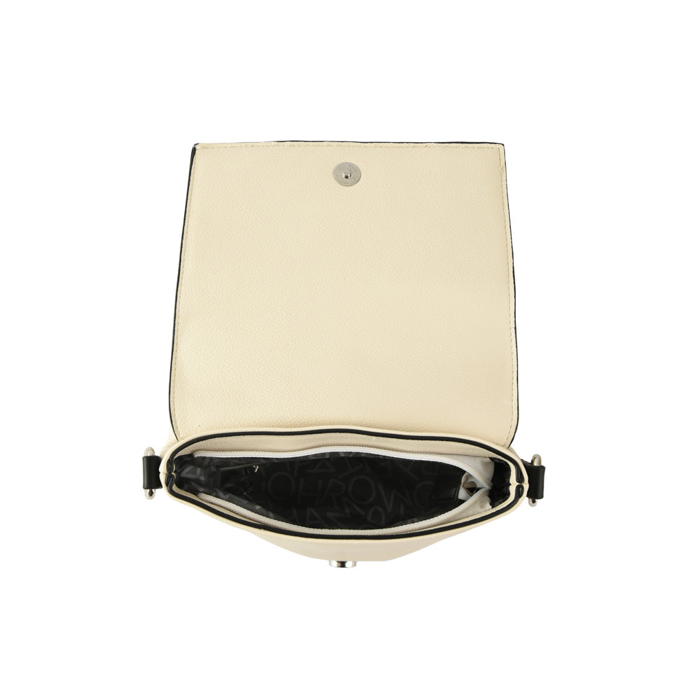 Small ecru white Paris crossbody bag