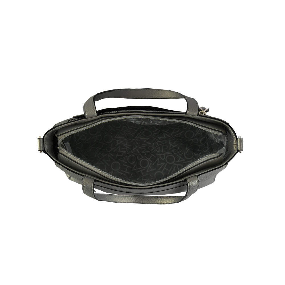 Medium dark silver carpentier two-handle wallet