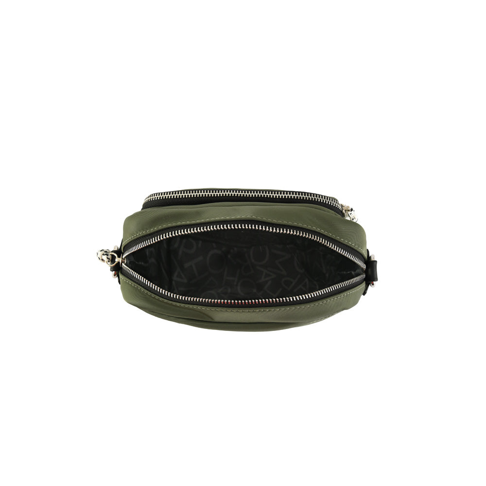 Small olive green aferdita crossbody wallet