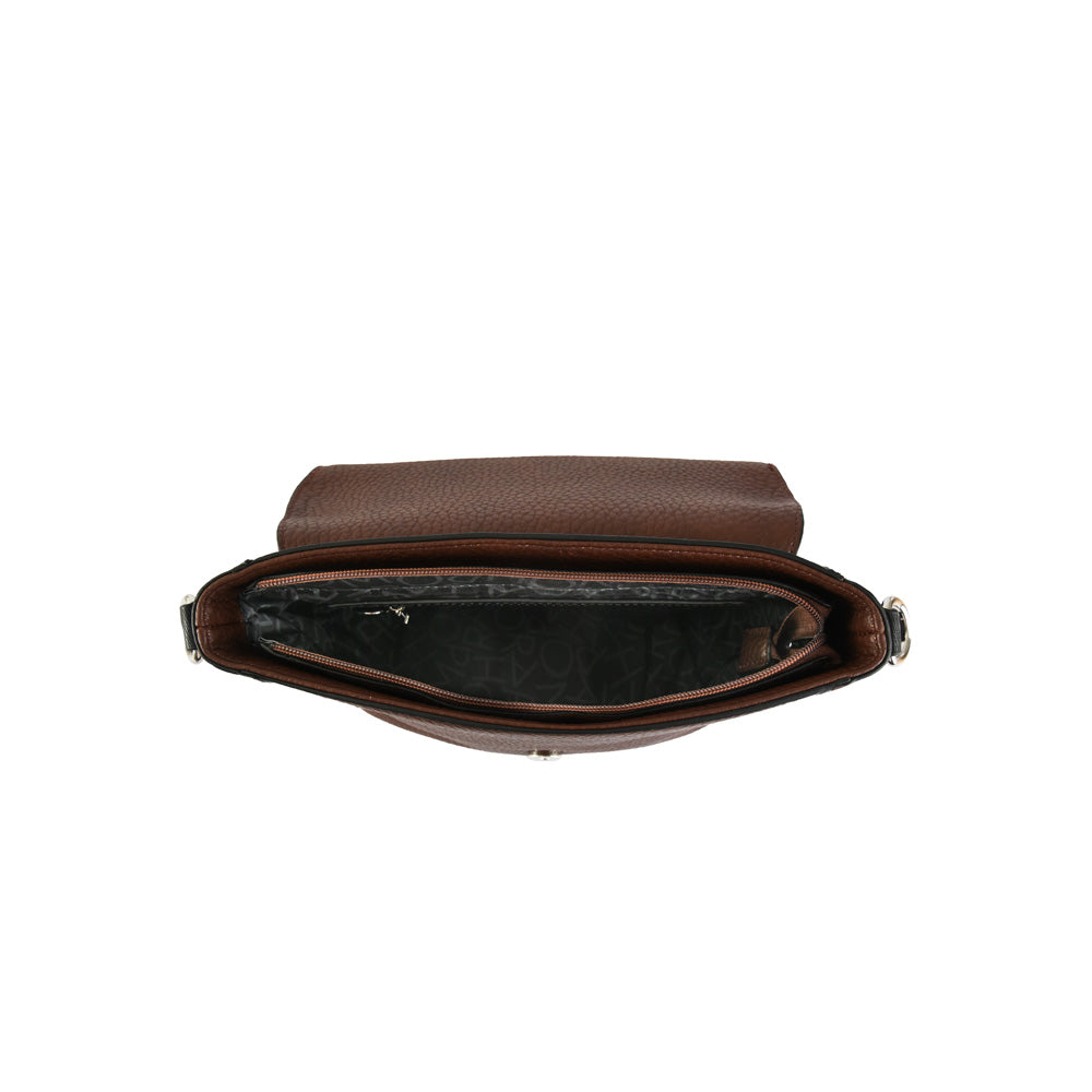 Medium dark brown cameleon crossbody wallet