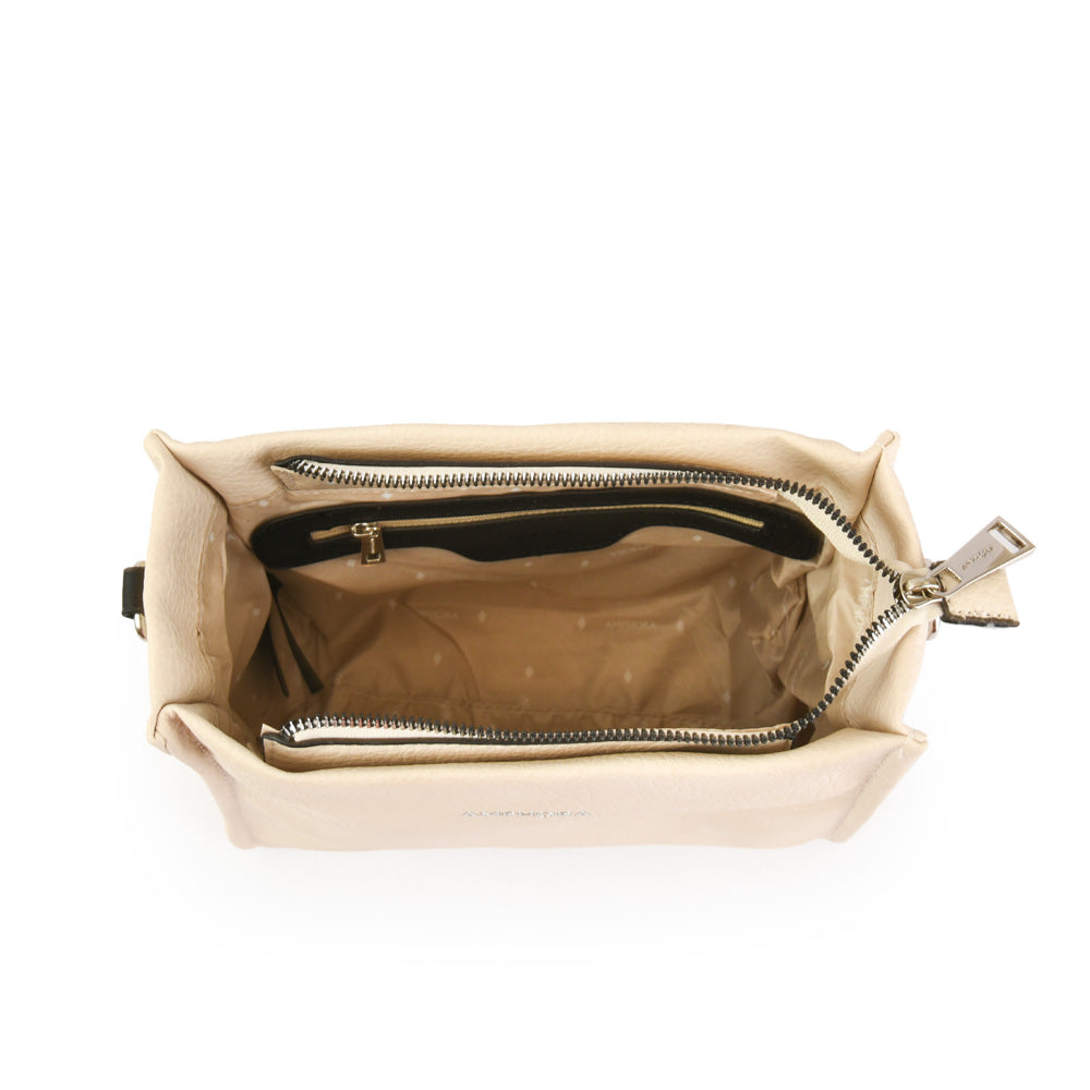 amphora zèbre cartera bandolera mediana blanco crudo