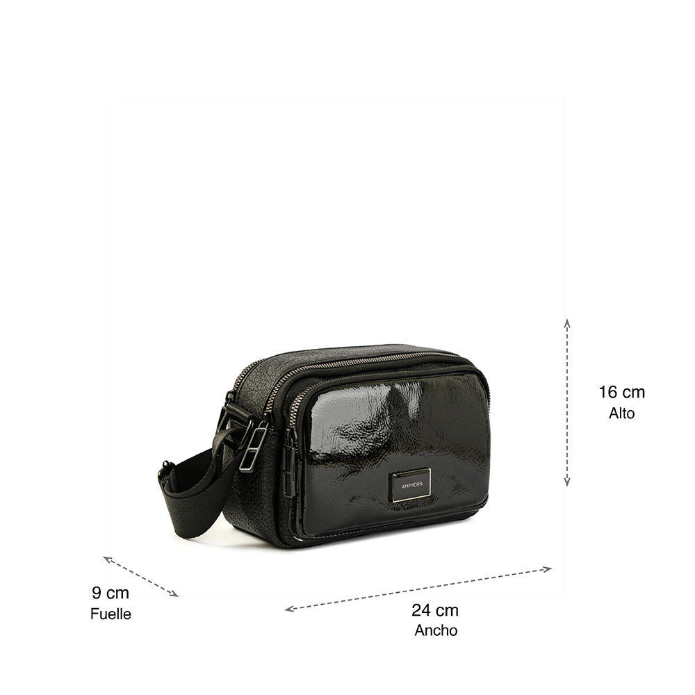Medium black debbie crossbody bag