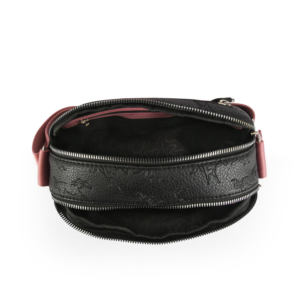 Small black horses crossbody bag