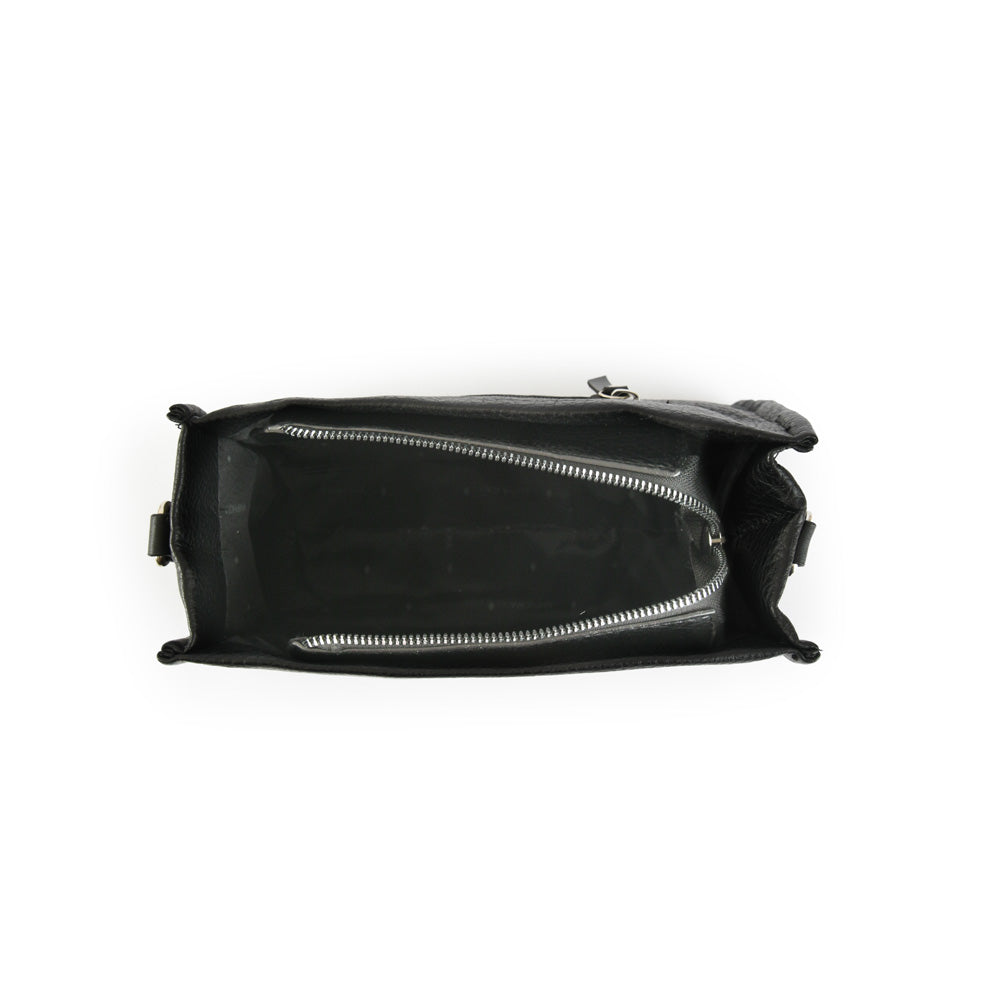 Medium black zèbre crossbody wallet