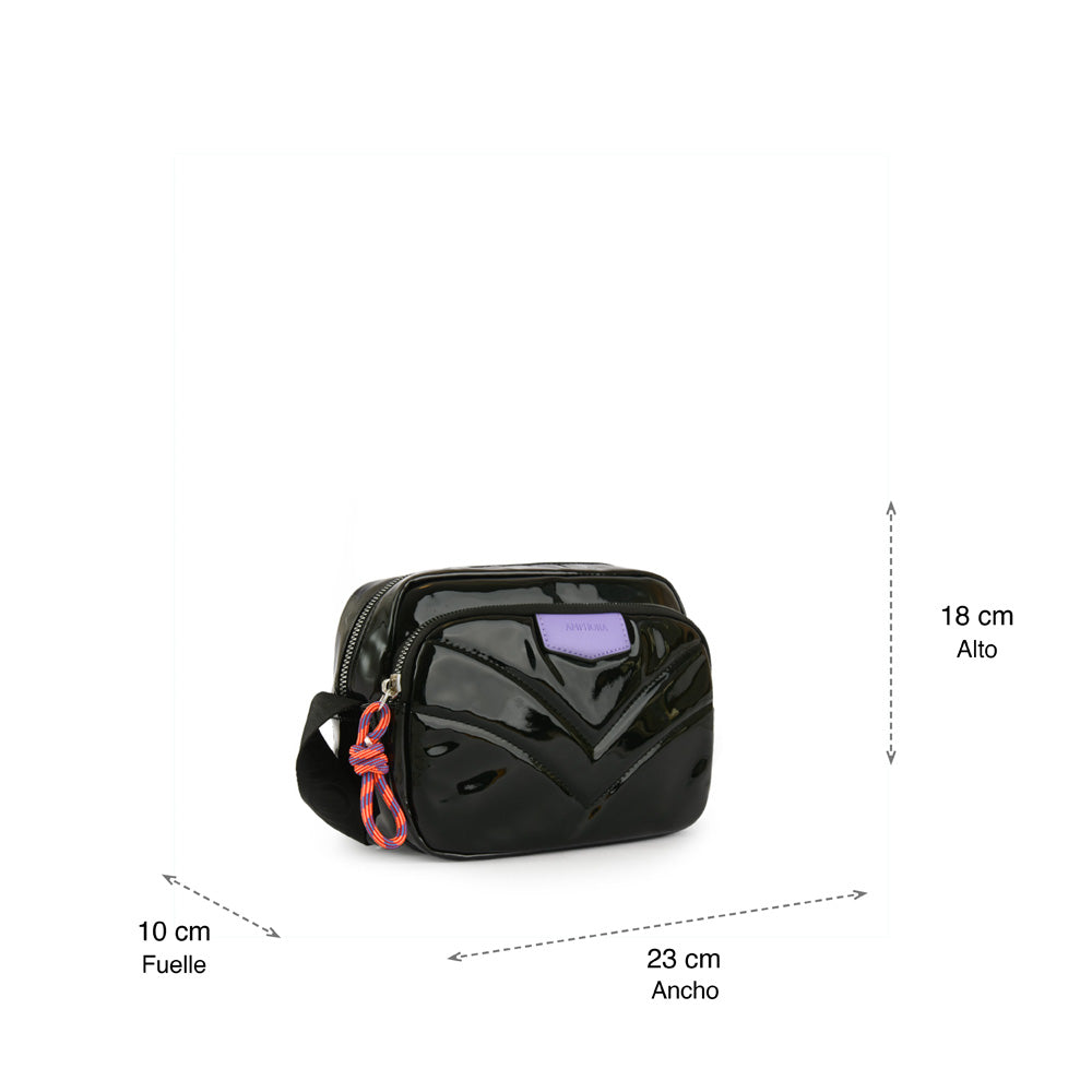 Medium black clayton crossbody wallet