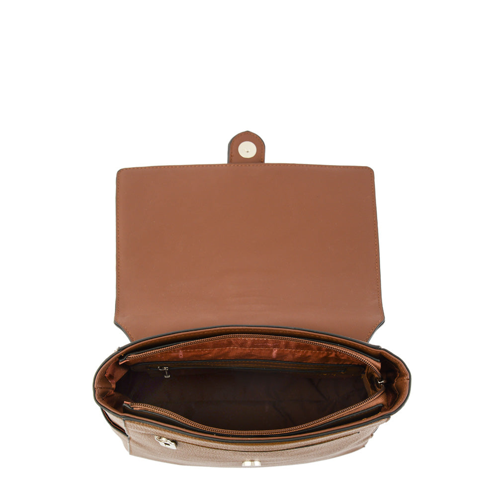 Lydie Medium Lid Backpack Dark Brown