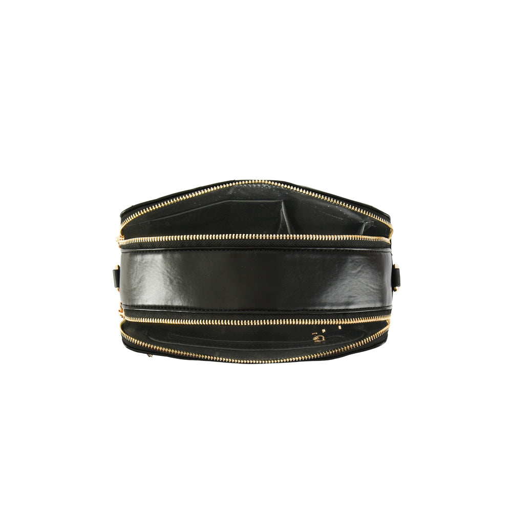 Small black brunet shoulder bag