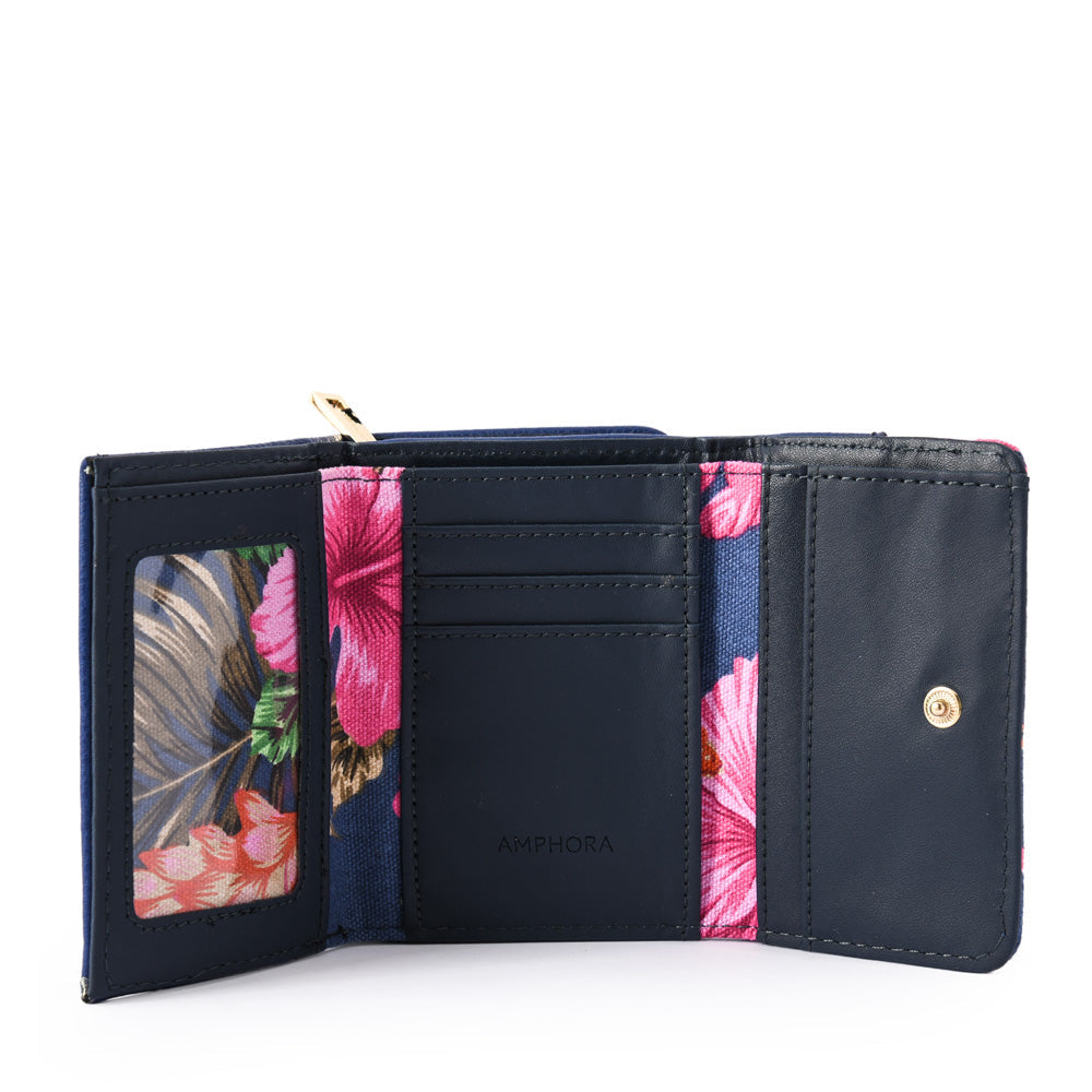 amphora animalia billetera cierre exterior chica azul