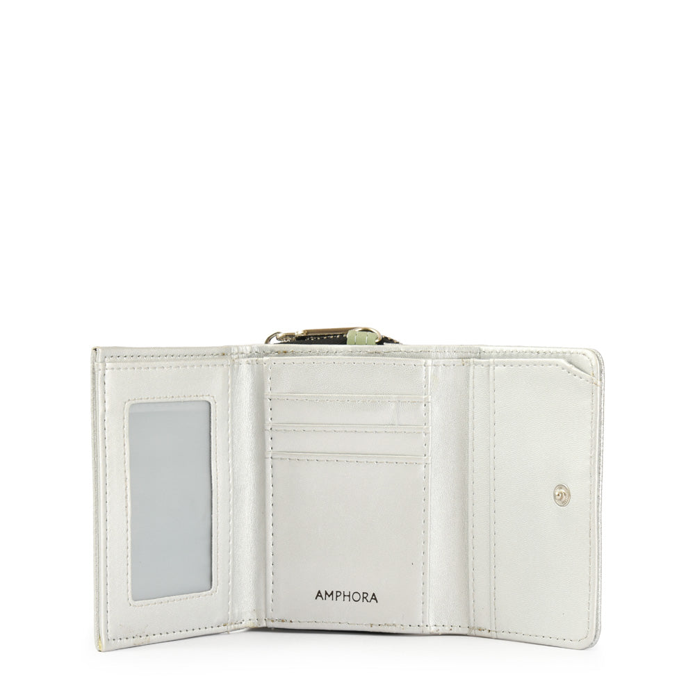 Small Silver Louvre Exterior Closure Wallet