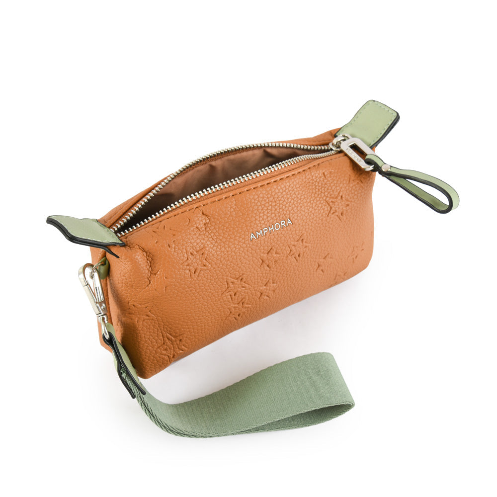 Valera oval camel cosmetic bag