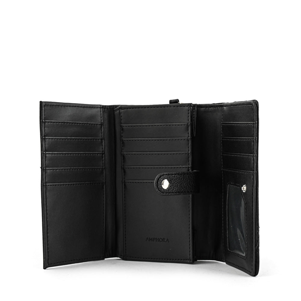 Medium Dalia Black Exterior Zip Wallet