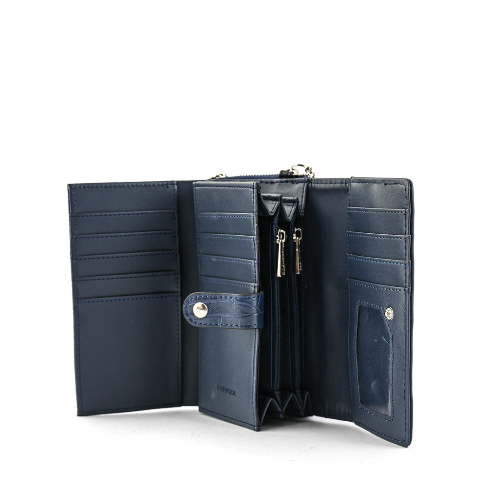 Medium Penelope External Closure Wallet Dark Blue