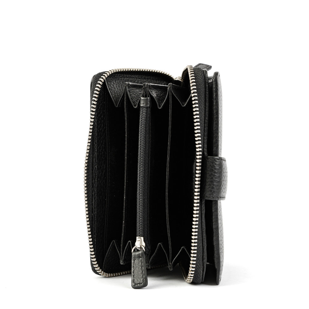 Small Étoiles Black Exterior Closure Wallet