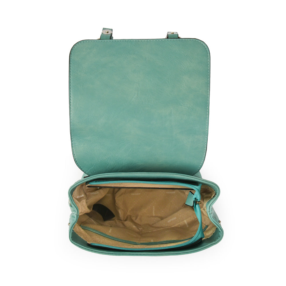 Aimar backpack with medium green aqua lid